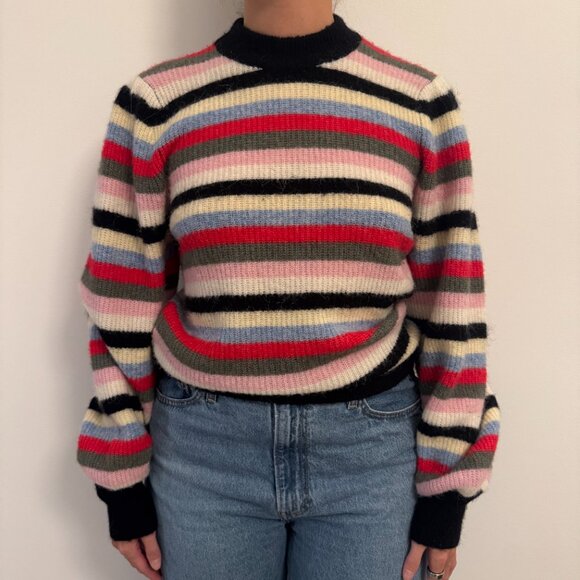 Ganni Wool Blend Mock Turtle Neck Sweater Size L - Picture 2 of 7